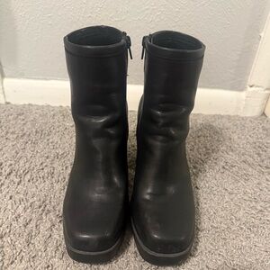 Steve Madden Black Leather Ankle Boots